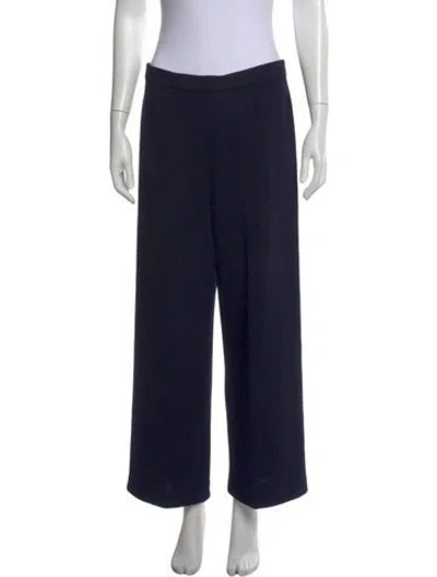 Pre-owned St. John Caviar Wide Leg Pants In Blue