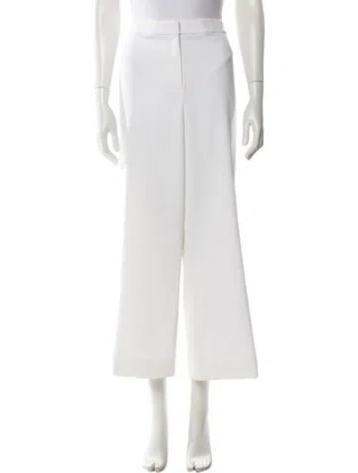 Pre-owned St. John Caviar Wide Leg Pants In White