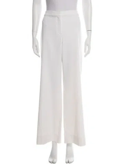 Pre-owned St. John Caviar Wide Leg Pants In White