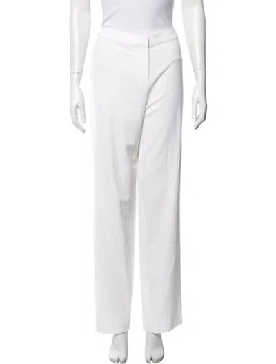 Pre-owned St. John Caviar Wide Leg Pants In White