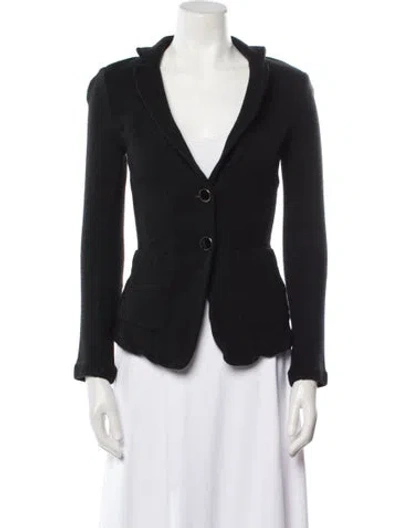 Pre-owned St. John Caviar Wool Blazer In Black