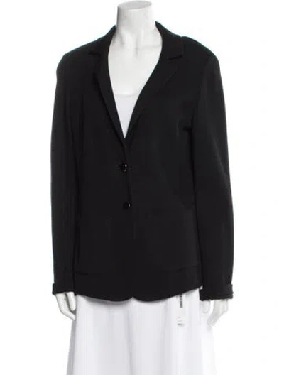 Pre-owned St. John Caviar Wool Blazer In Black