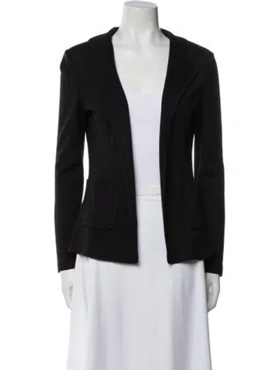 Pre-owned St. John Caviar Wool Blazer In Black