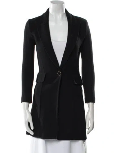 Pre-owned St. John Caviar Wool Blazer In Black