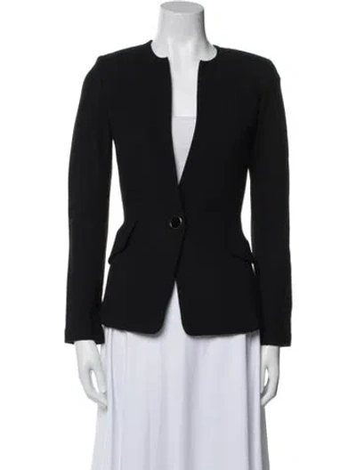 Pre-owned St. John Caviar Wool Blazer In Black