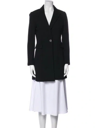 Pre-owned St. John Caviar Wool Blazer In Black