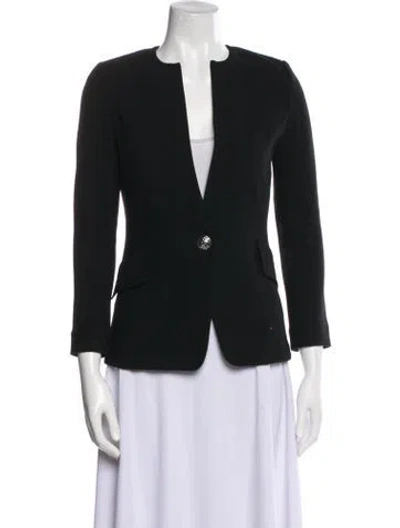 Pre-owned St. John Caviar Wool Blazer In Black