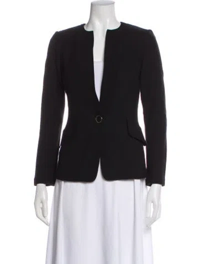 Pre-owned St. John Caviar Wool Blazer In Black