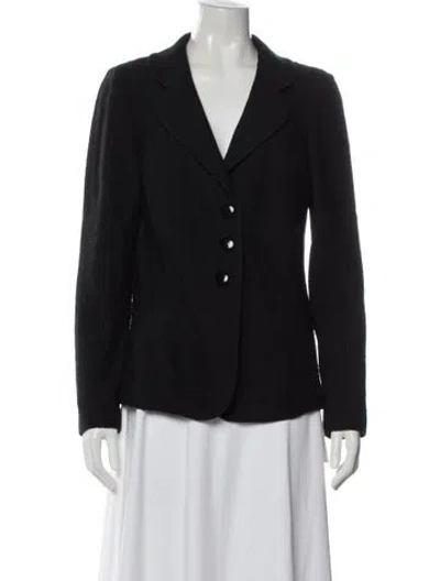 Pre-owned St. John Caviar Wool Blazer In Black