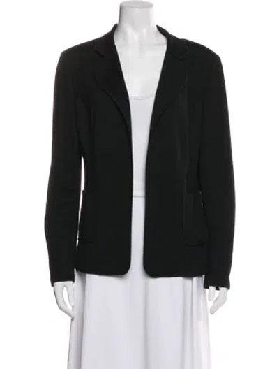 Pre-owned St. John Caviar Wool Blazer In Black