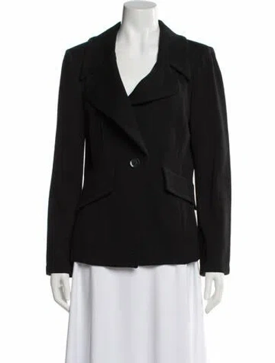 Pre-owned St. John Caviar Wool Blazer In Black