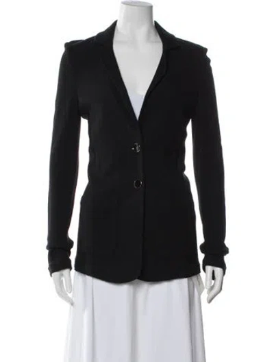 Pre-owned St. John Caviar Wool Blazer In Black