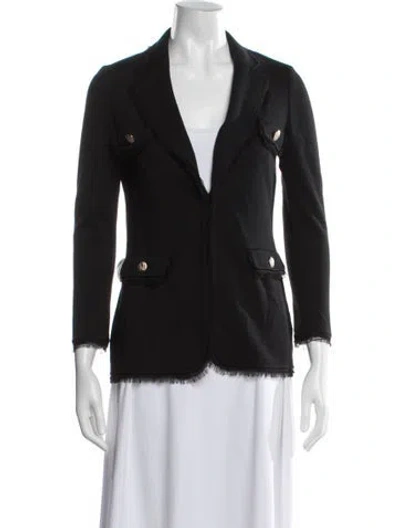 Pre-owned St. John Caviar Wool Blazer In Black