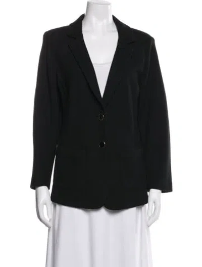 Pre-owned St. John Caviar Wool Blazer In Black