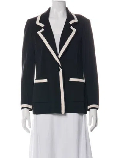 Pre-owned St. John Caviar Wool Blazer In Black