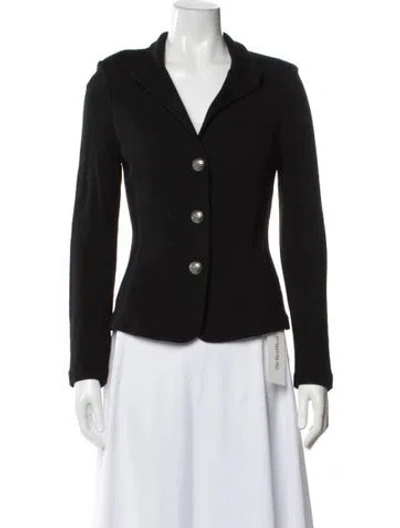 Pre-owned St. John Caviar Wool Blazer In Black