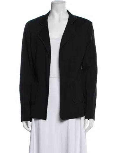 Pre-owned St. John Caviar Wool Blazer In Black