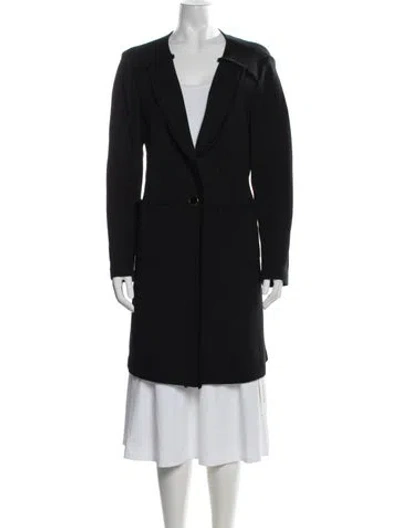 Pre-owned St. John Caviar Wool Blazer In Black