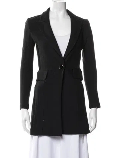 Pre-owned St. John Caviar Wool Blazer In Black