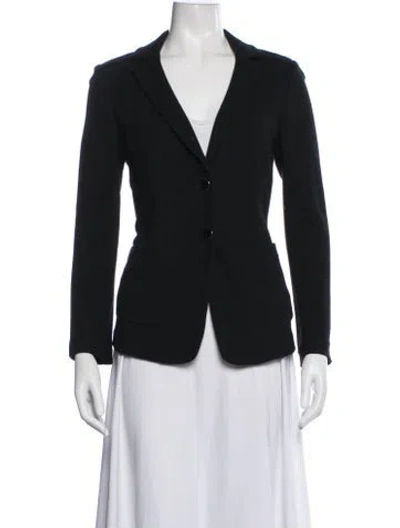Pre-owned St. John Caviar Wool Blazer In Black