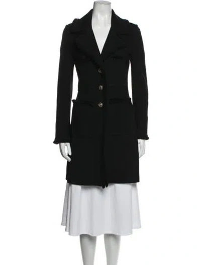 Pre-owned St. John Caviar Wool Blazer In Black