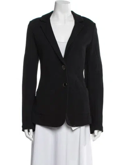 Pre-owned St. John Caviar Wool Blazer In Black