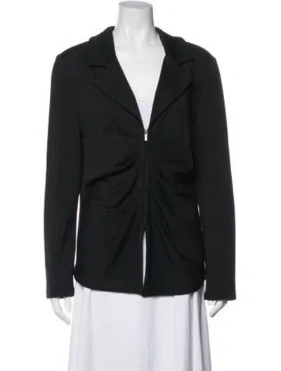 Pre-owned St. John Caviar Wool Blazer In Black