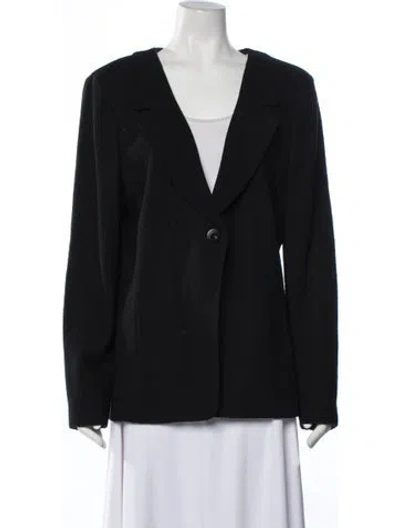 Pre-owned St. John Caviar Wool Blazer In Black