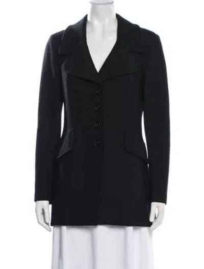 Pre-owned St. John Caviar Wool Blazer In Black