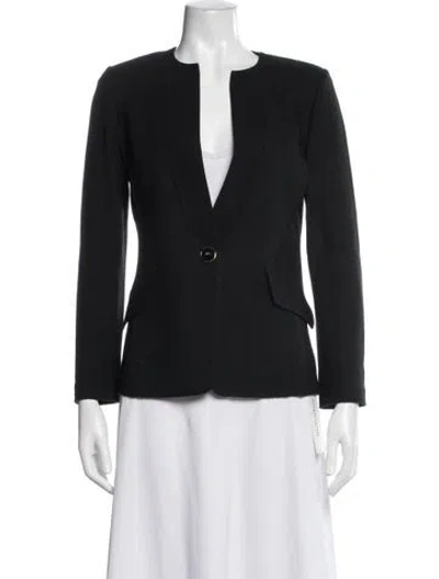 Pre-owned St. John Caviar Wool Blazer In Black