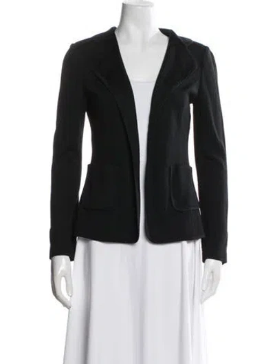 Pre-owned St. John Caviar Wool Blazer In Blue