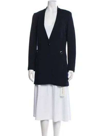 Pre-owned St. John Caviar Wool Blazer In Blue
