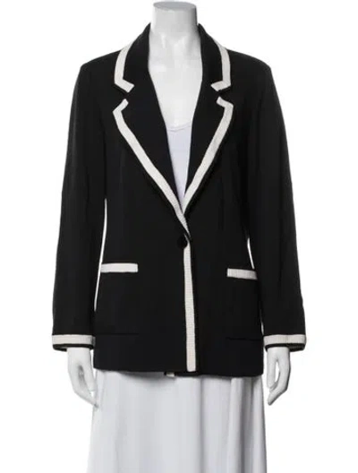 Pre-owned St. John Caviar Wool Blazer In Blue