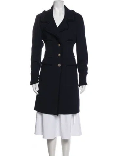 Pre-owned St. John Caviar Wool Blazer In Blue