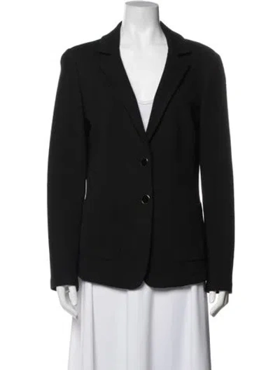 Pre-owned St. John Caviar Wool Blazer In Blue