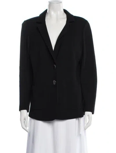 Pre-owned St. John Caviar Wool Blazer In Gray