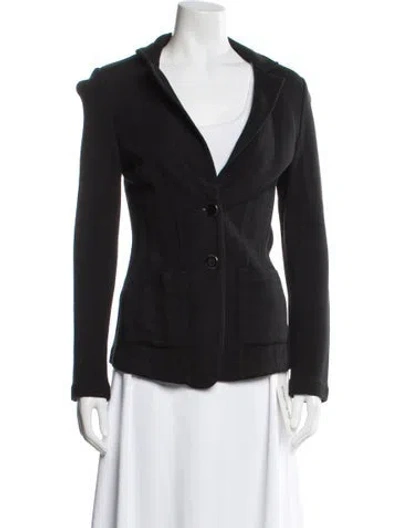 Pre-owned St. John Caviar Wool Blazer In Gray