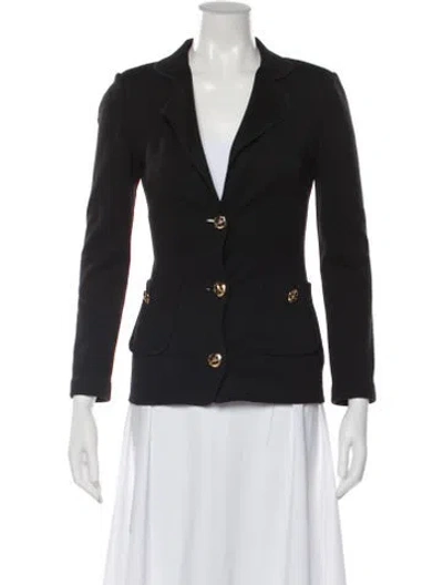 Pre-owned St. John Caviar Wool Blazer In Gray