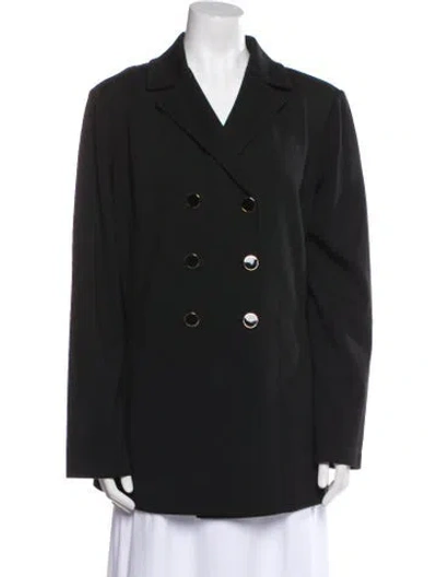 Pre-owned St. John Caviar Wool Blazer W/ Tags In Black