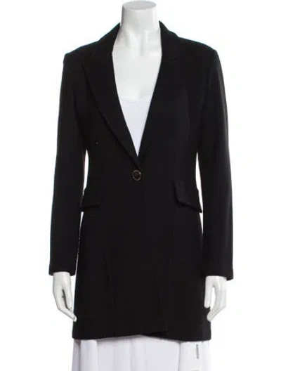 Pre-owned St. John Caviar Wool Coat In Black