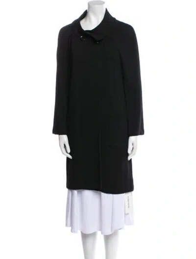 Pre-owned St. John Caviar Wool Coat In Black