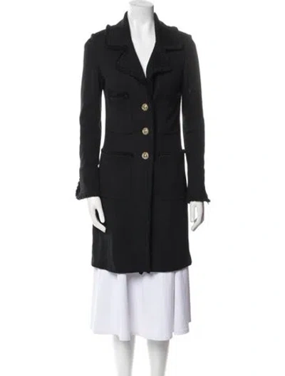 Pre-owned St. John Caviar Wool Coat In Black