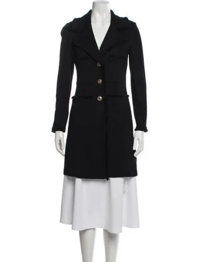 Pre-owned St. John Caviar Wool Coat In Black
