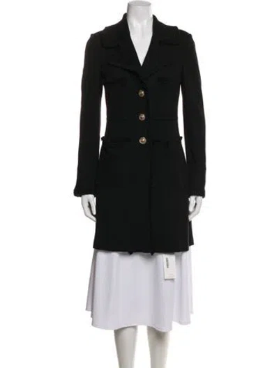 Pre-owned St. John Caviar Wool Coat In Black
