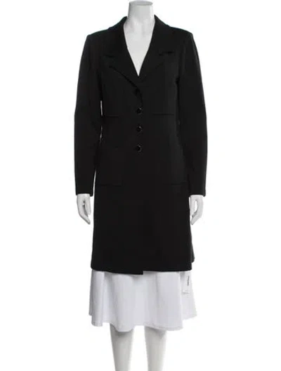 Pre-owned St. John Caviar Wool Coat In Black