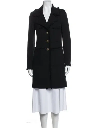 Pre-owned St. John Caviar Wool Coat In Black