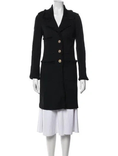 Pre-owned St. John Caviar Wool Coat In Black