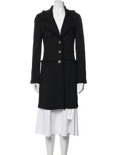 Pre-owned St. John Caviar Wool Coat In Black