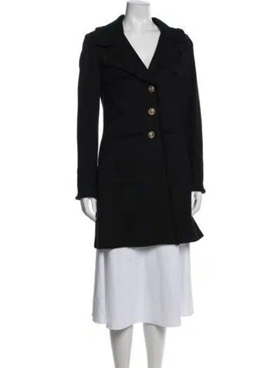 Pre-owned St. John Caviar Wool Coat In Black