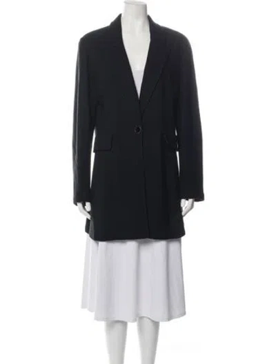 Pre-owned St. John Caviar Wool Coat In Black